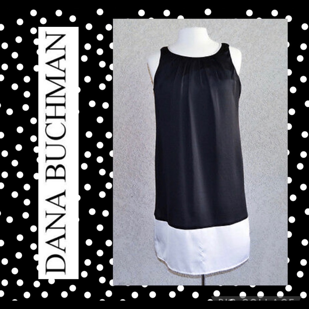 Dana Buchman Black and White Satin Finish Dress